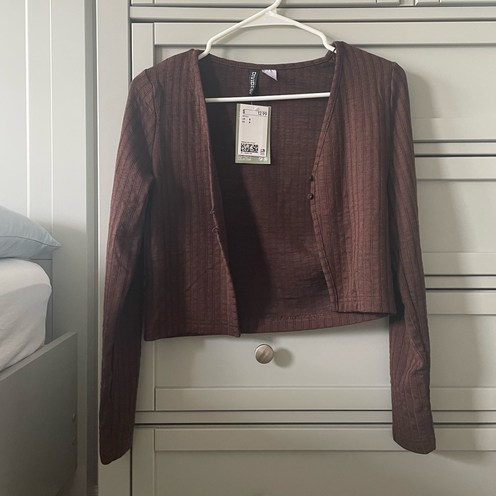 brown h&m cardigan pull over